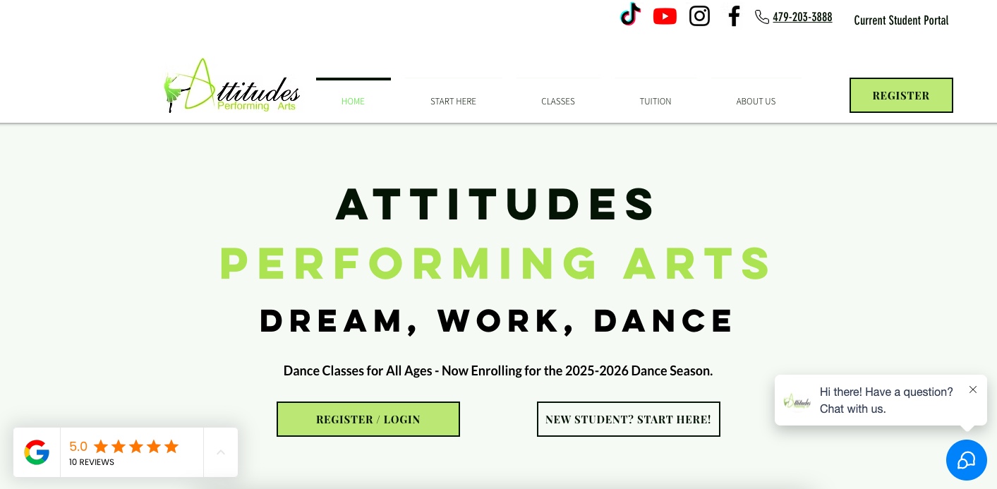 Attitudes Performing Arts Website Redesign